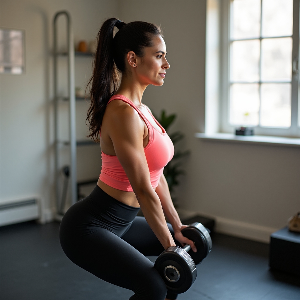 Person performing a deadlift with perfect hip hinge form in a well-lit training space, demonstrating functional strength pattern
